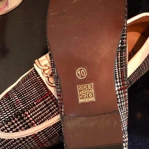 Men’s Houndstooth Classic Shoes,white trim With Gold Chain - Picture 4 of 6